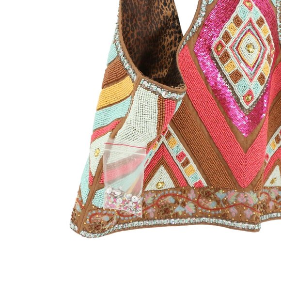 New Tasha Polizzi Heavily Beaded Floral Embroidered Brown Leather Western Vest L - Picture 5 of 15